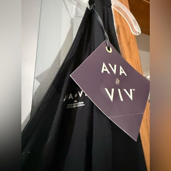 Ava&Viv Women's Sleeveless V-Neck Stretch Maxi Dress Black NWT Size 1X or 4X - Picture 10 of 12